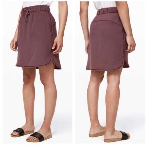 Lululemon On the Fly Skirt, Women's size 4 Cherry Cola, drawstring Athleisure - Picture 1 of 12